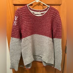 Victoria’s Secret PINK Burgundy w/ Grey Sweater (Size S)